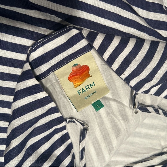 Farm Rio Bird Stripe Mini Dress. Size L. - Picture 3 of 3
